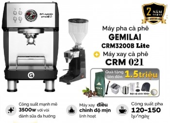 Combo máy pha Gemilai CRM 3200b Lite & máy xay 021
